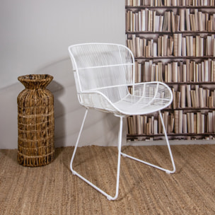 Fauteuil de table en polypropylène blanc CON DAO