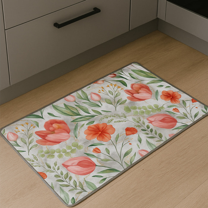 CASSESE HOME Passatoia/Tappeto Bordato in Poliestere con Retro Antiscivolo in PVC Made in Italy_Dec.65