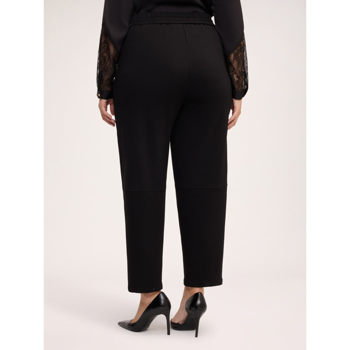Fiorella Rubino - Pantaloni Balloon in tessuto stretch - Nero