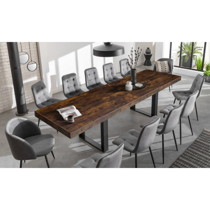 Tables à manger extensibles Brixton - Bois vieilli - Noir