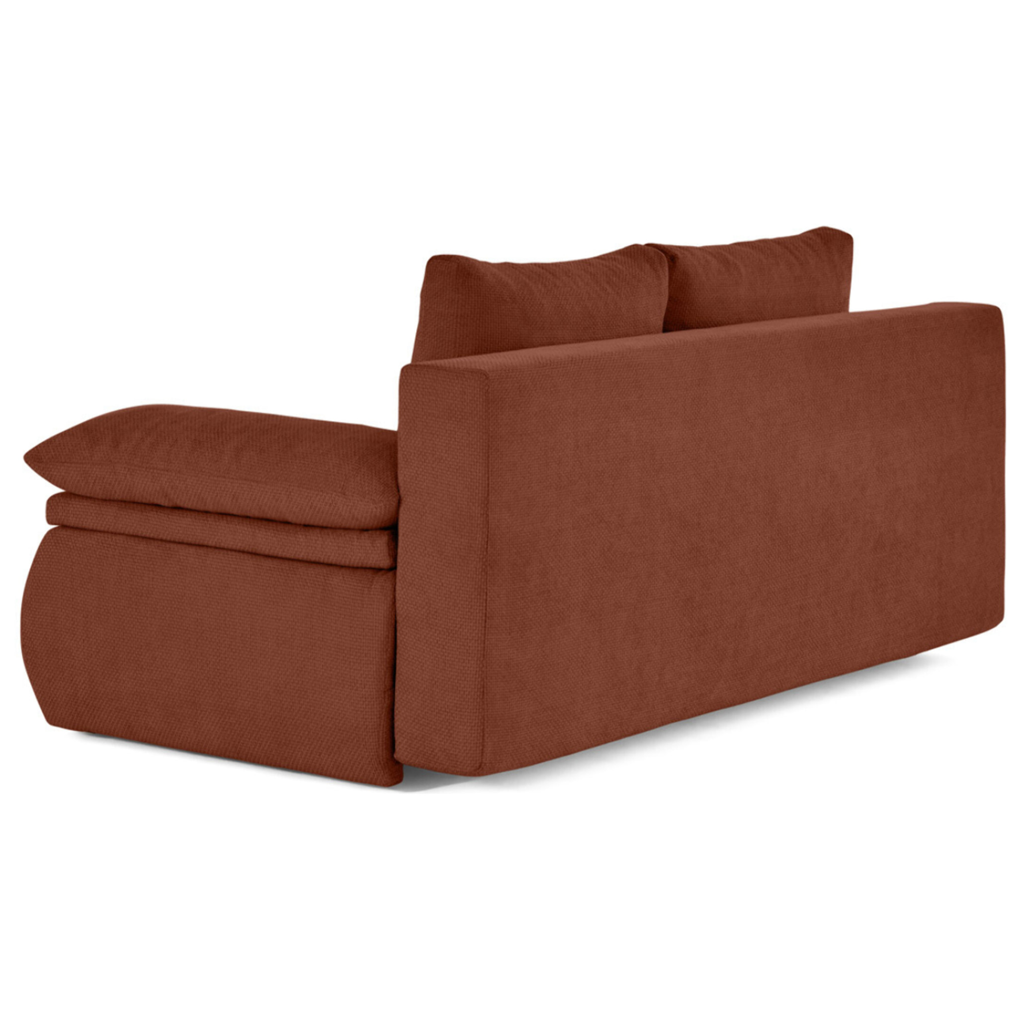 Kurt - canapé 3 places convertible avec coffre en velours texturé - Terracotta