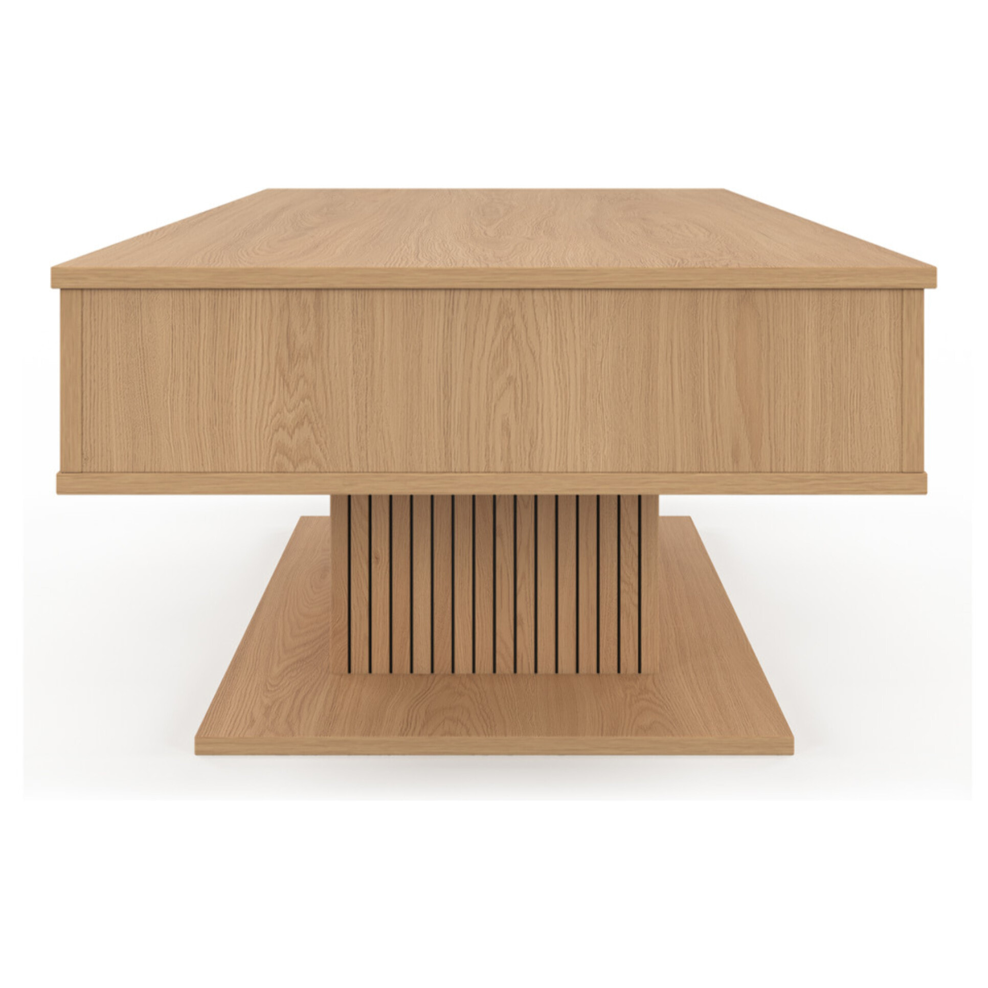 Table basse Tania relevable bois pieds lattes