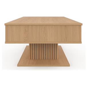 Table basse Tania relevable bois pieds lattes