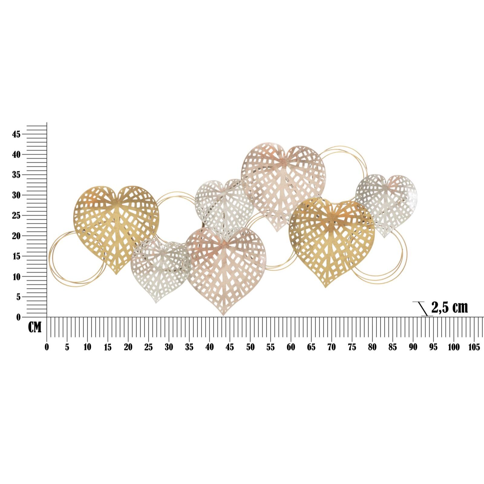 PANNELLO IN FERRO HEARTS CM 91X2,5X39,5