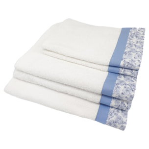Set Spugna PRIMULA 5 Pezzi: 2 Viso+2 Ospite + 1 Telo Bagno - 450 gr/m² - Bianco - Puro Cotone