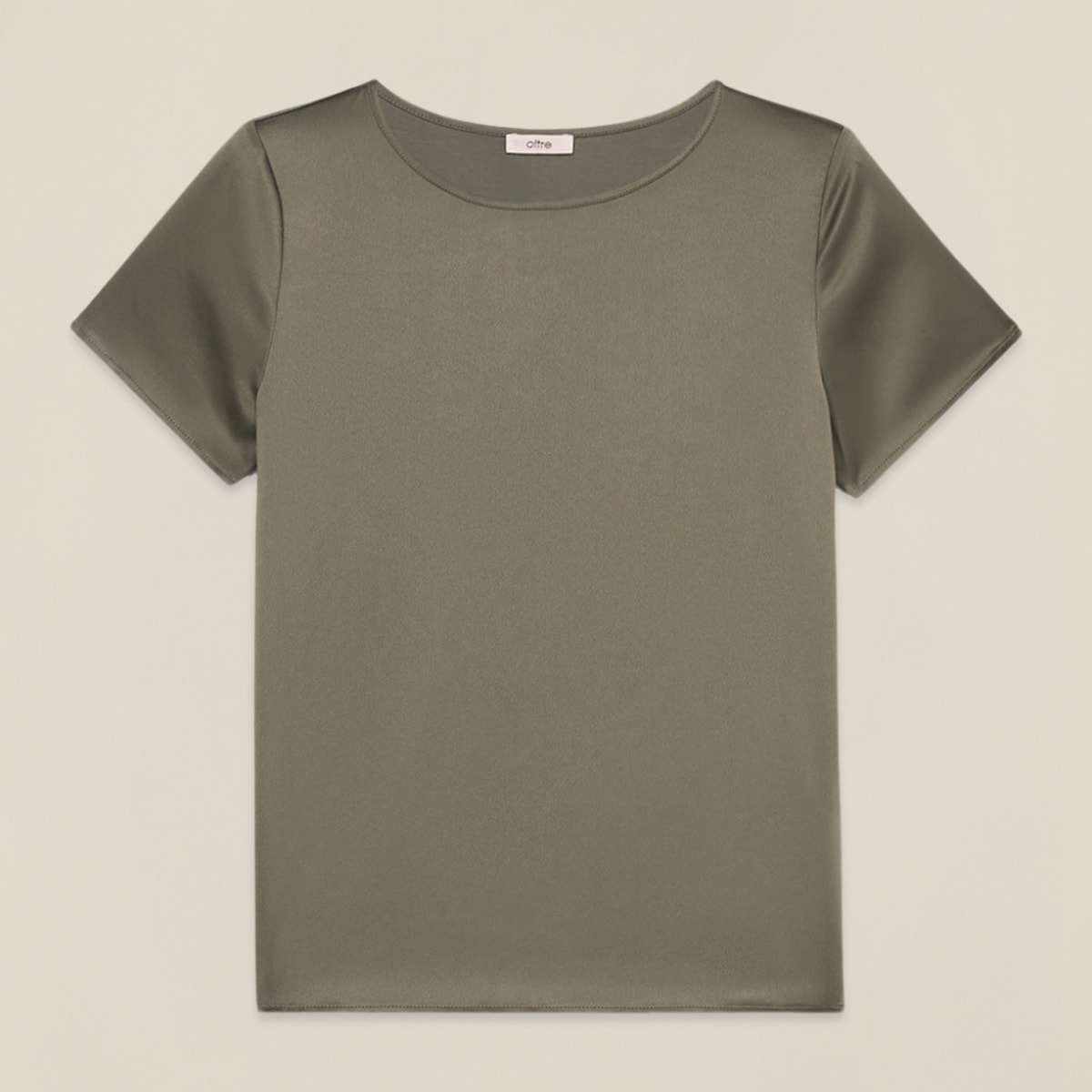 Oltre - T-shirt bimaterica - Verde militare