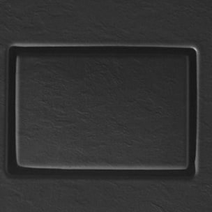 Receveur Kinesurf Pietra découpable 180x80 noir aspect pierre avec cache-bonde assorti et bonde extra-plate