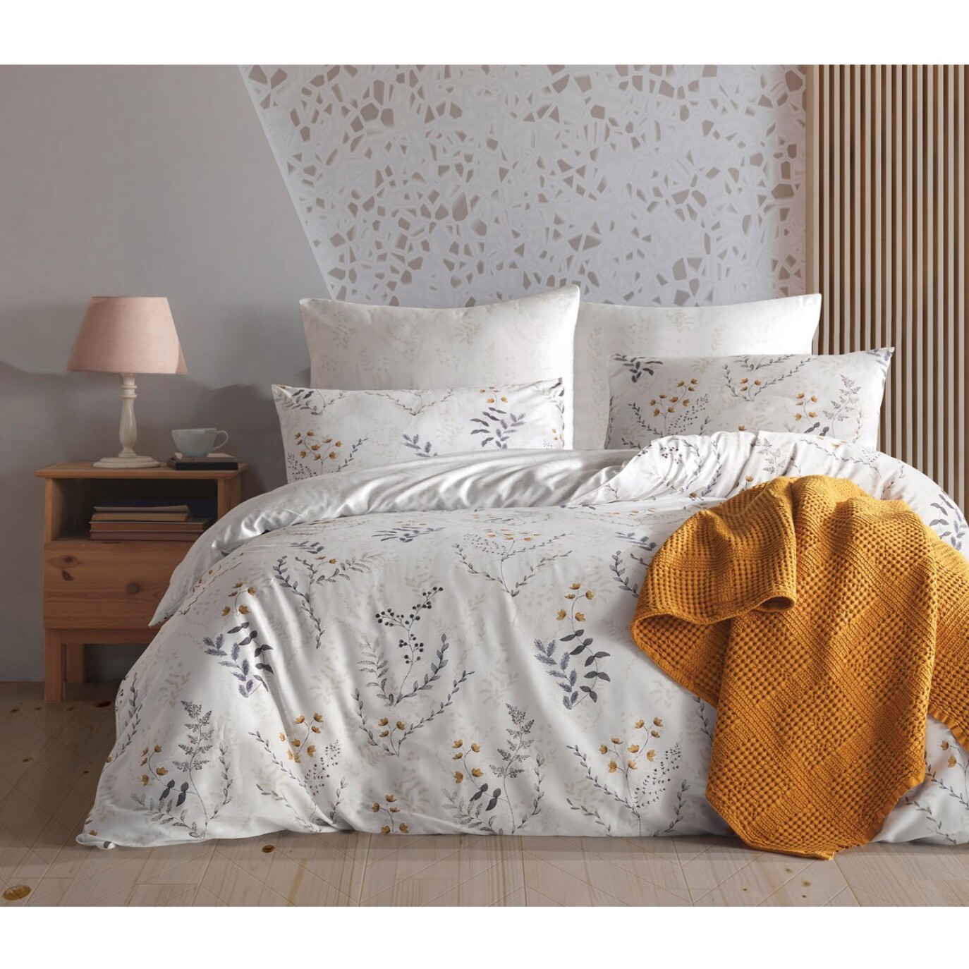 Parure housse de couette et taie(s) d'oreiller coton imprimé