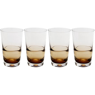 Verres à eau Mimi ambre set de 4 Kare Design