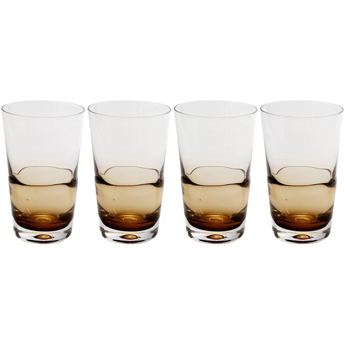 Verres à eau Mimi ambre set de 4 Kare Design