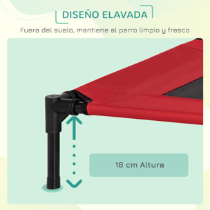 Cama para Mascotas de Metal Oxford 76x61x18 cm Rojo y Negro