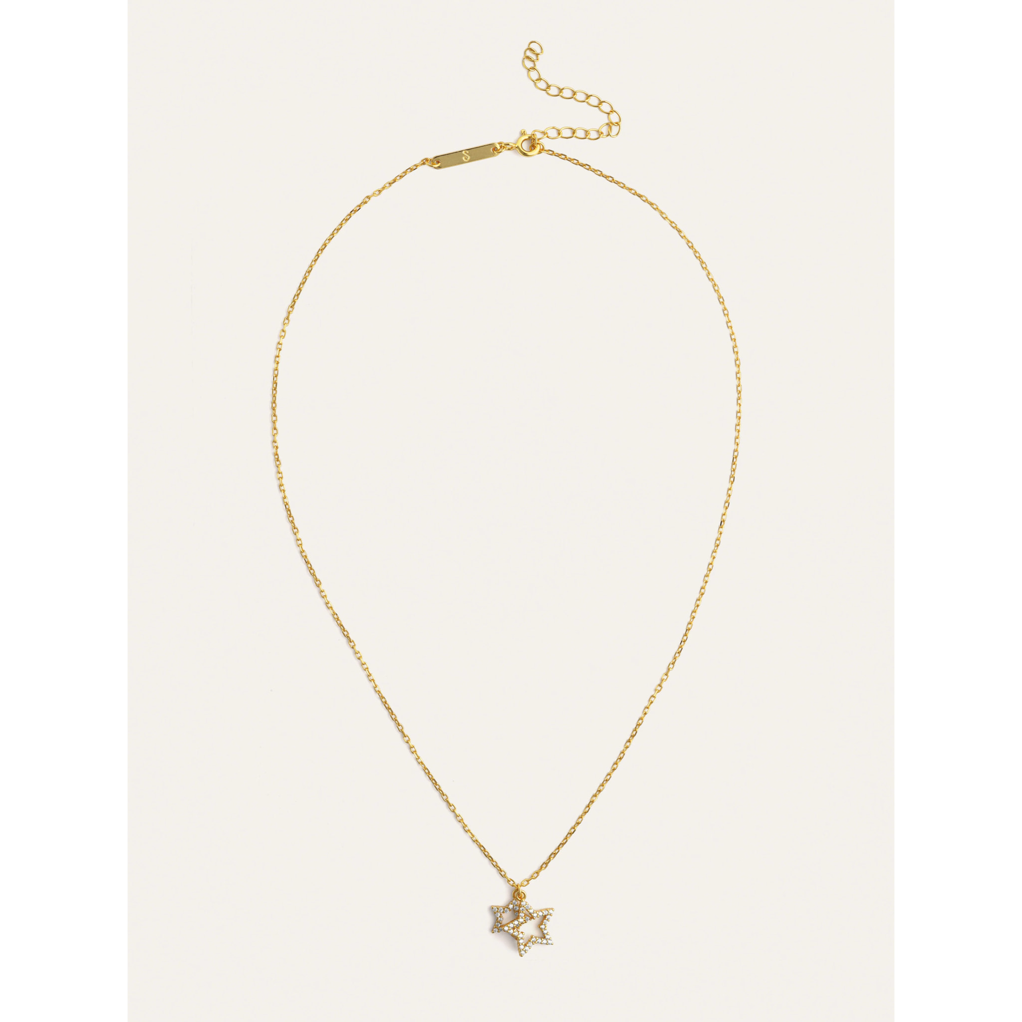 Collar Duo Stars Spark Plata Baño Oro