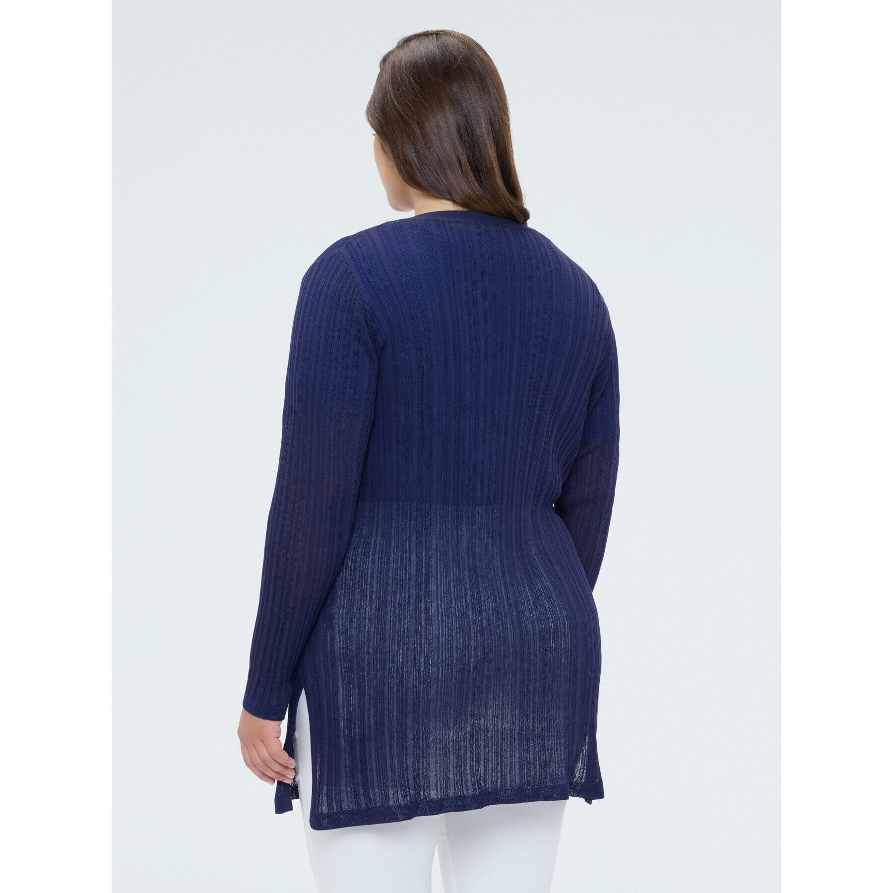 Fiorella Rubino - Cubre hombros o jersey de punto acanalado con mangas de campana - Azul