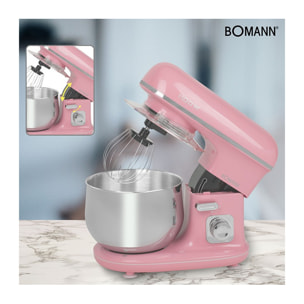 Robot pétrin multifonction 5L 1100W Bomann KM 6030 CB Rose