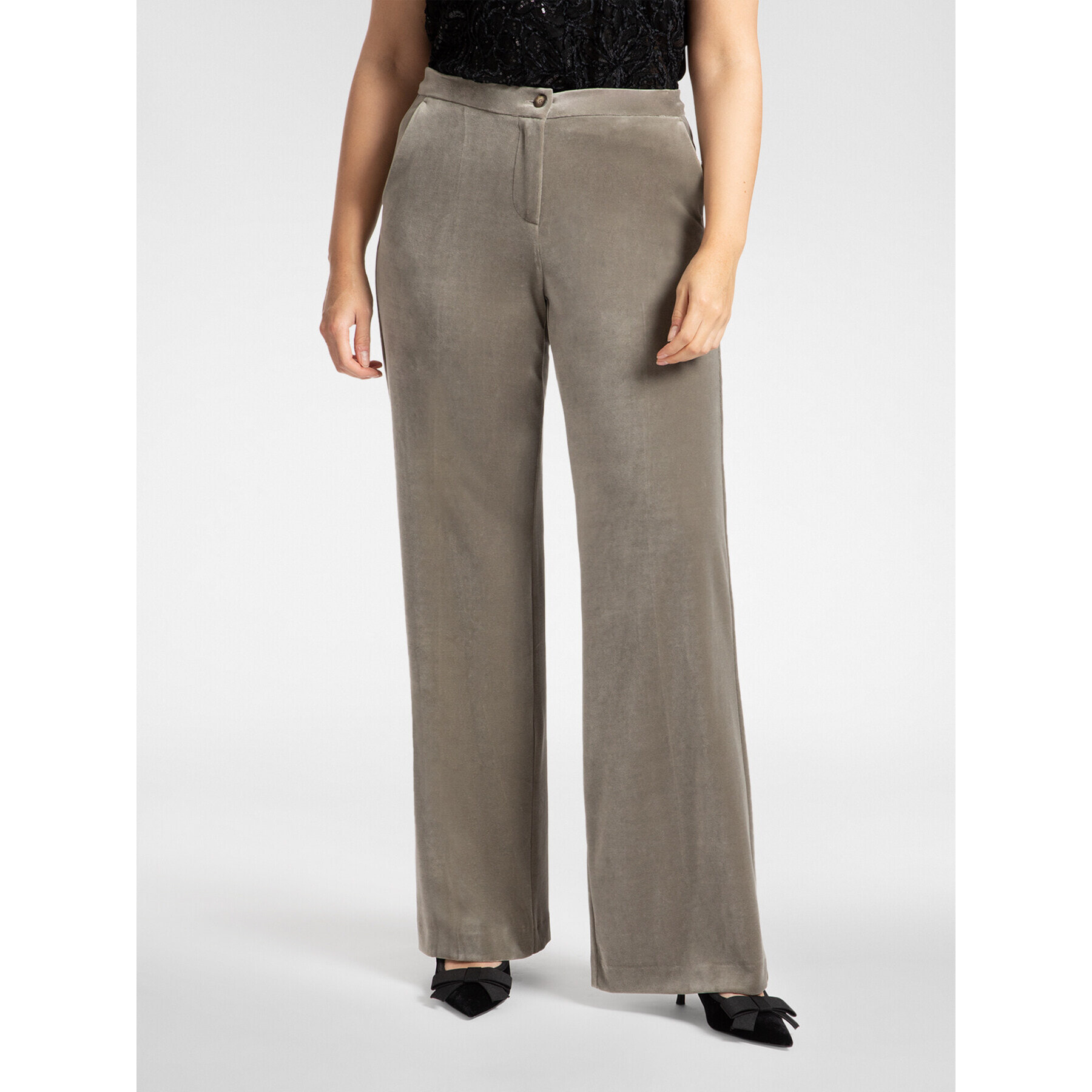 Elena Mirò - Pantalones de terciopelo - Gris