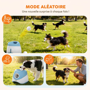 Lanceur de balles automatique pour chien 5 balles ETPU bleu