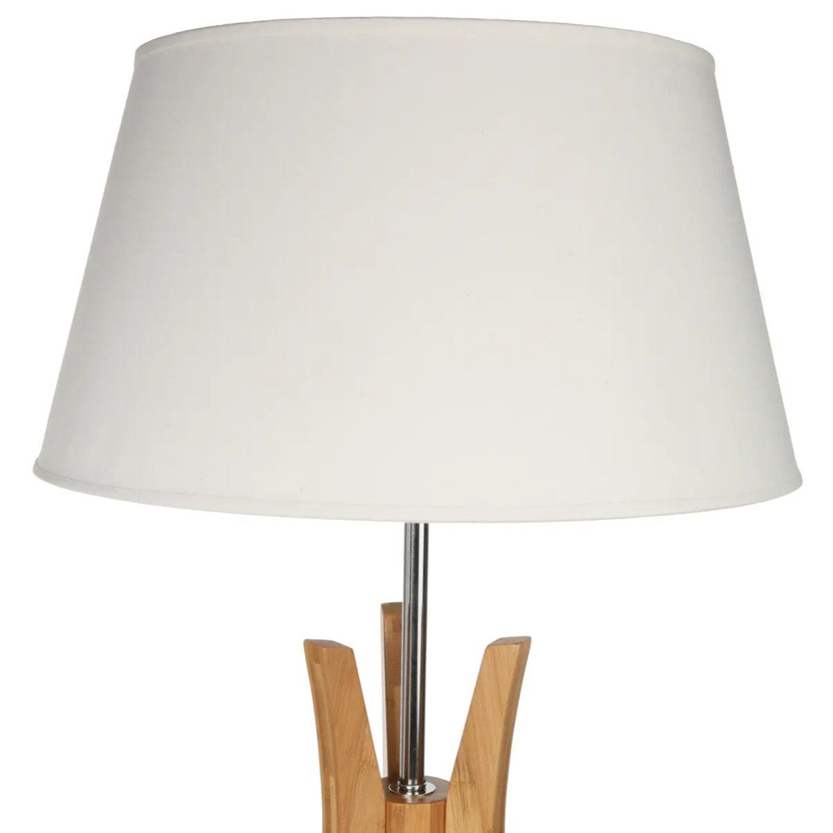 Lampadaire trépied "Kalo" - bambou et blanc H156 cm