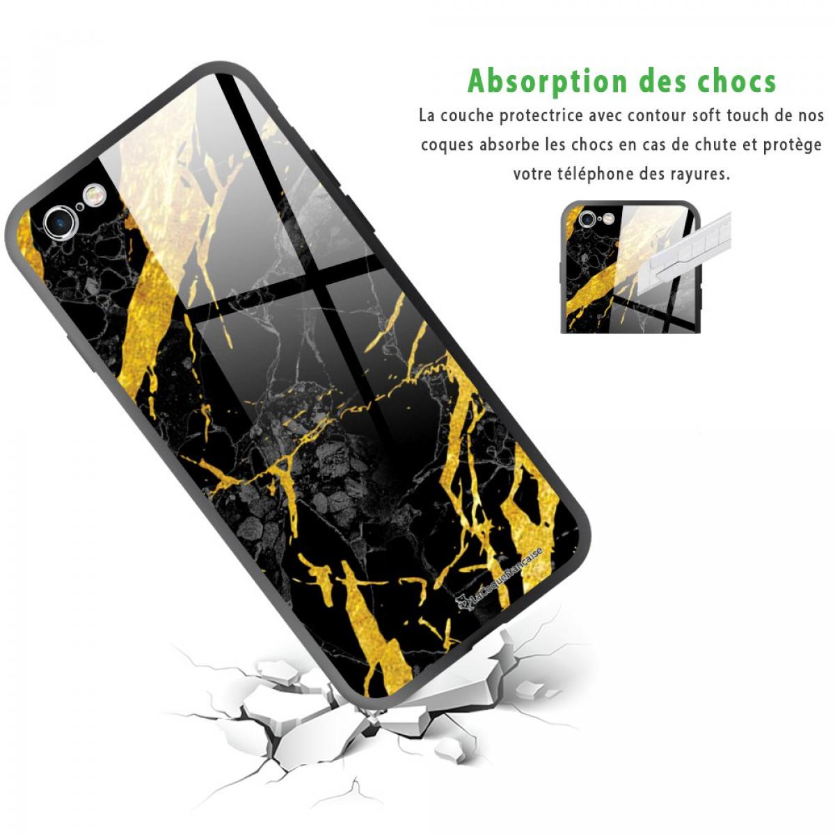 Coque iPhone 6/6S Coque Soft Touch Glossy Marbre noir Design La Coque Francaise