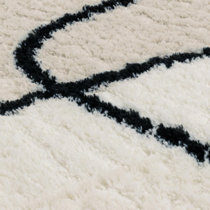 Tapis shaggy tissé motif géométrique MINE