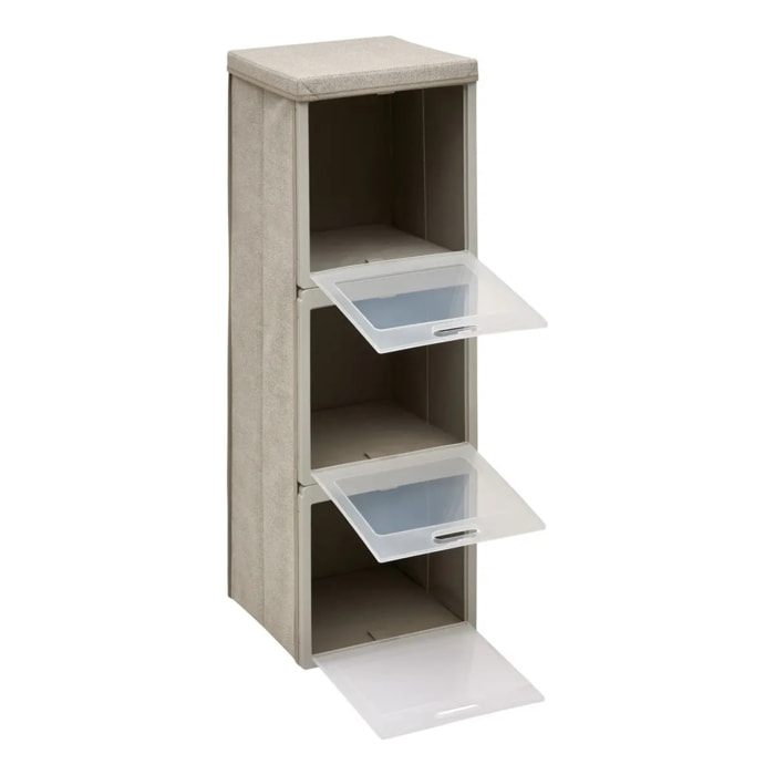 Rangement 3 cases pliable Cube'N Door 30,5x91cm beige