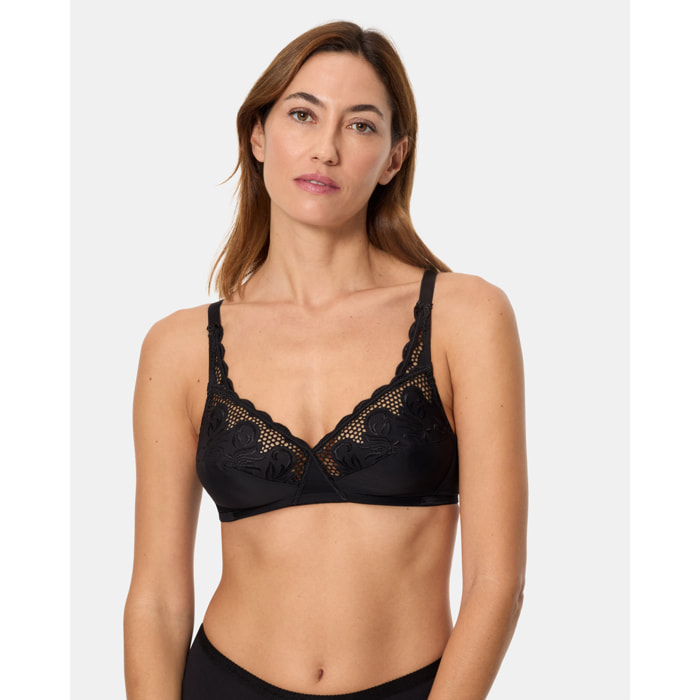 Sujetador sin aros de sujeción clásica con encaje