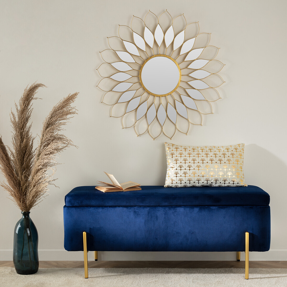 Set de 3 fleurs séchées "Pampa brune" H110 cm