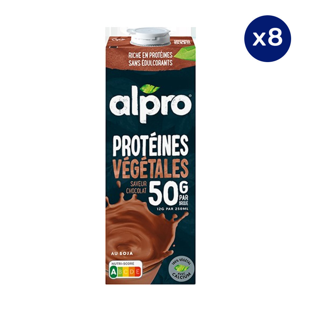 8 x 1L - Alpro - Boisson végétale - Soja protéine goût chocolat