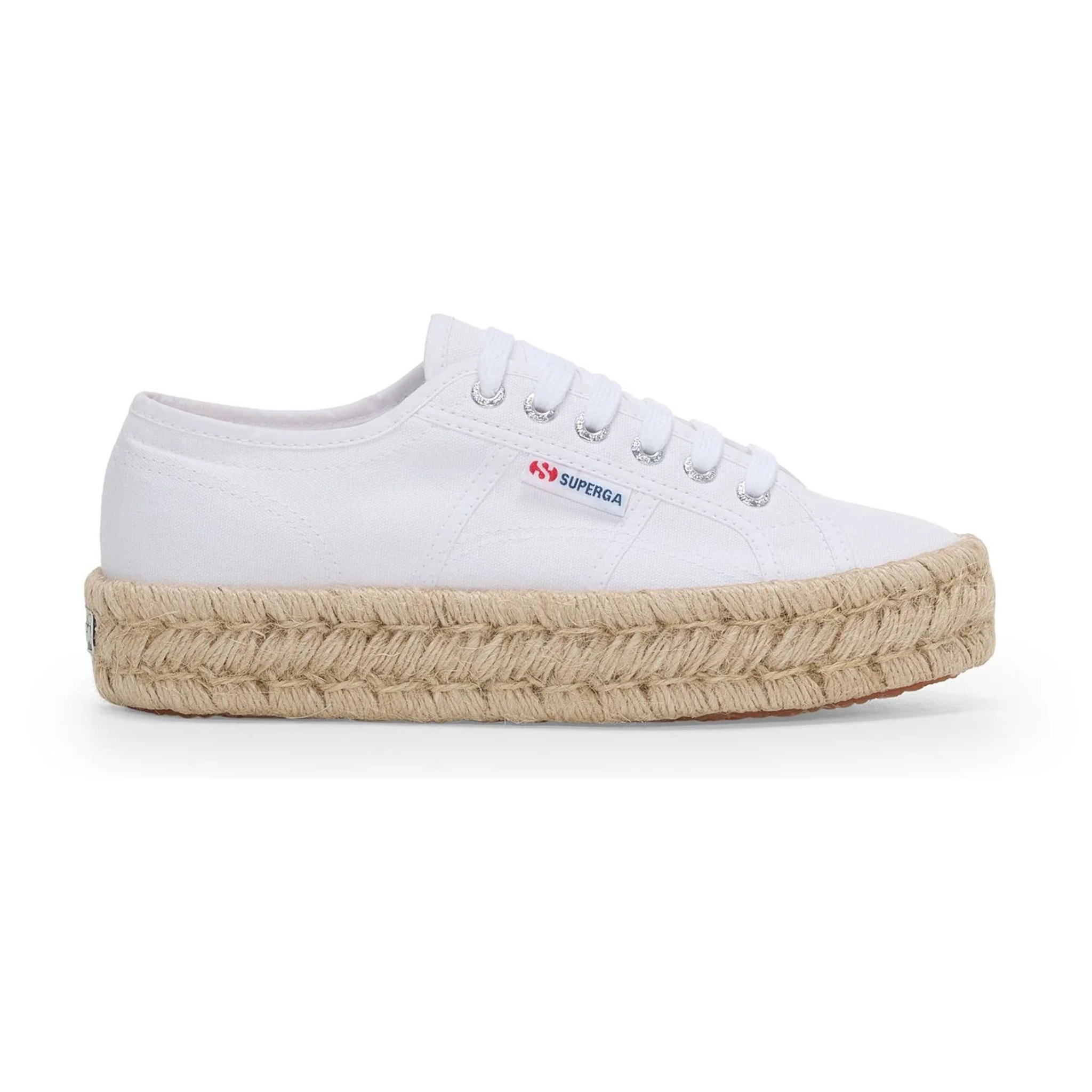 Superga - Scarpe da donna Donna Bianco - 2740 PLATFORM COTTON STONE WASH ROPE