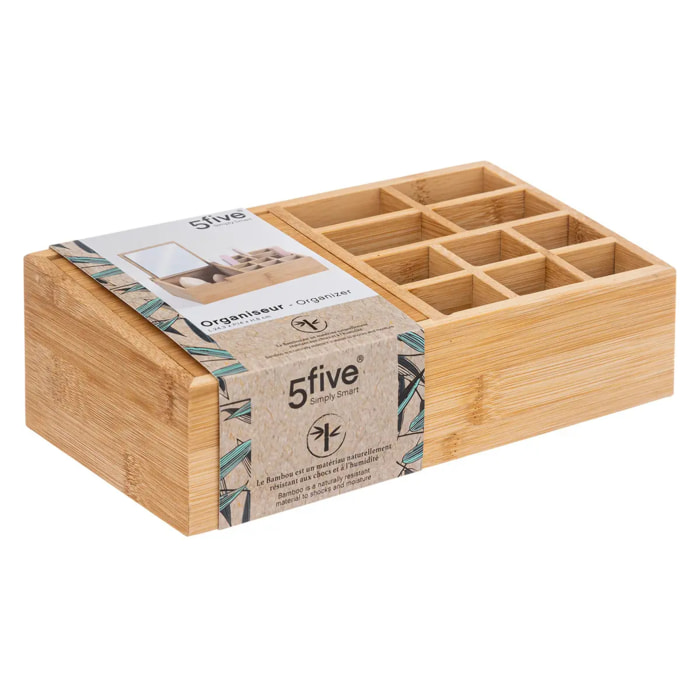 Organiseur miroir 10 compartiment bambou