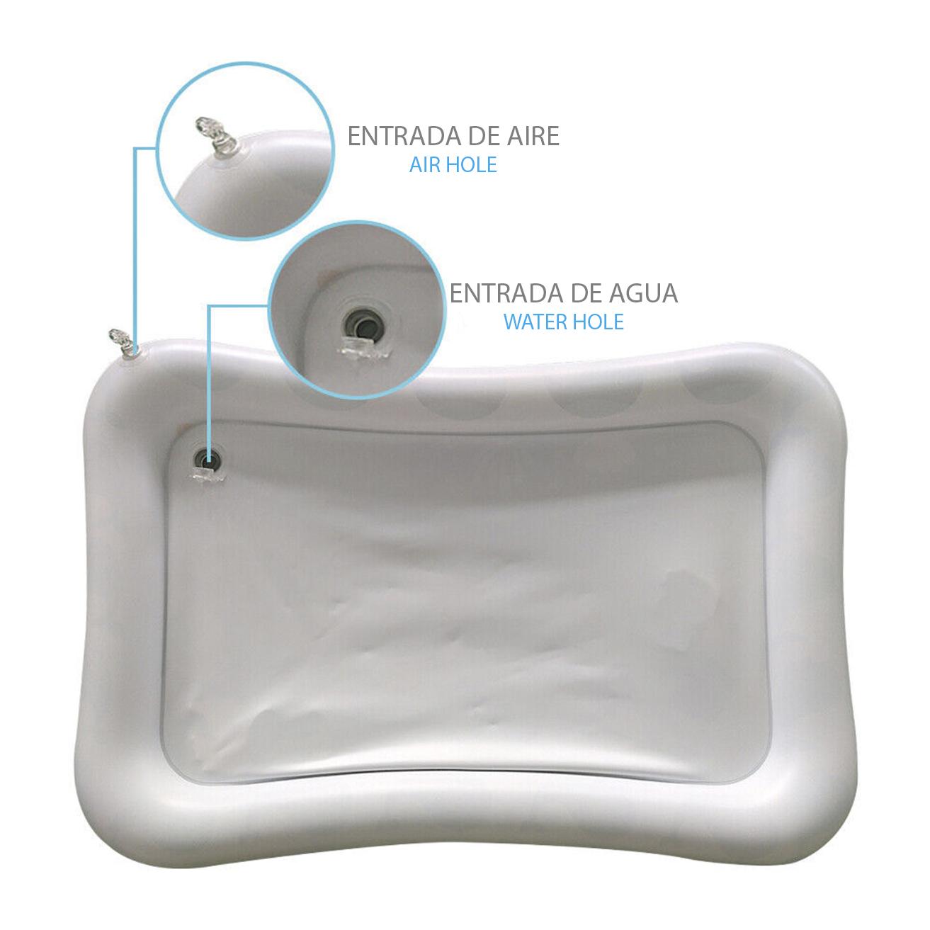 DAM Colchoneta hinchable infantil diseño vida marina. 70x50cm. 66x46x10 Cm. Color: Azul