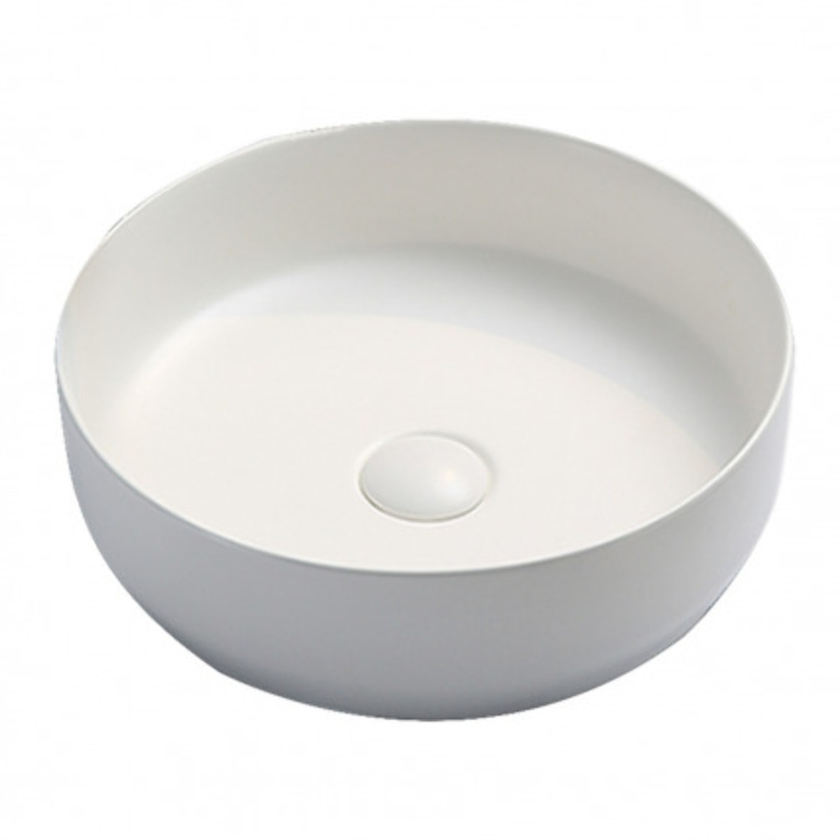 Set vasque à poser 39x39x12cm sans trop-plein + bonde à écoulement libre Infinitio blanc SetSATINF-blanc