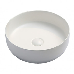 Set vasque à poser 39x39x12cm sans trop-plein + bonde à écoulement libre Infinitio blanc SetSATINF-blanc