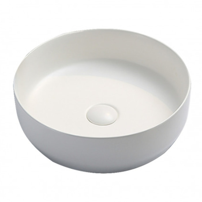 Set vasque à poser 39x39x12cm sans trop-plein + bonde à écoulement libre Infinitio blanc SetSATINF-blanc