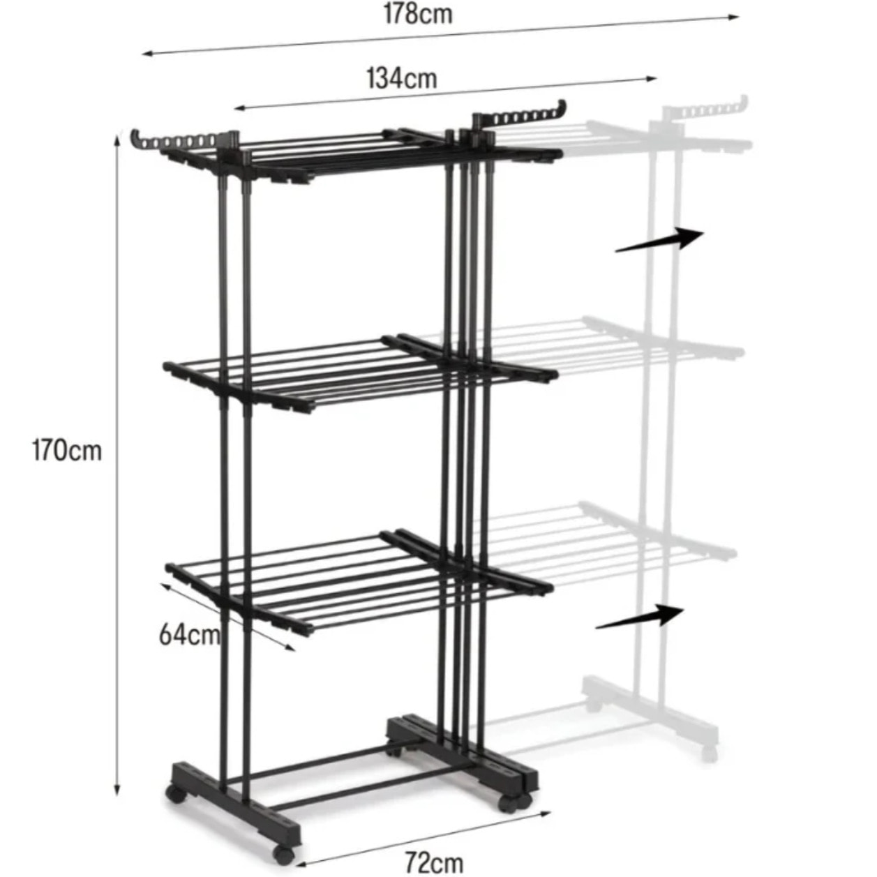 Étendoir à linge EXTRA XXL 38M 3 niveaux