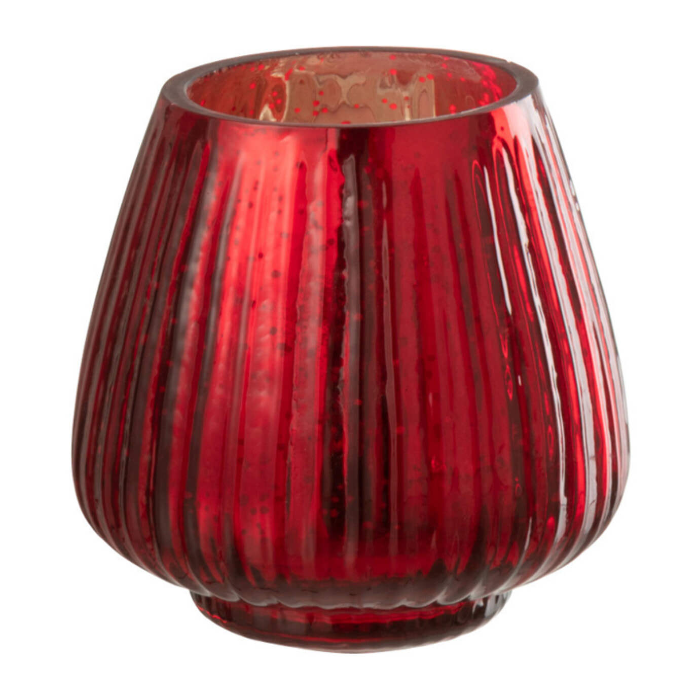J-Line photophore Cotelé - verre - rouge - 4 pcs