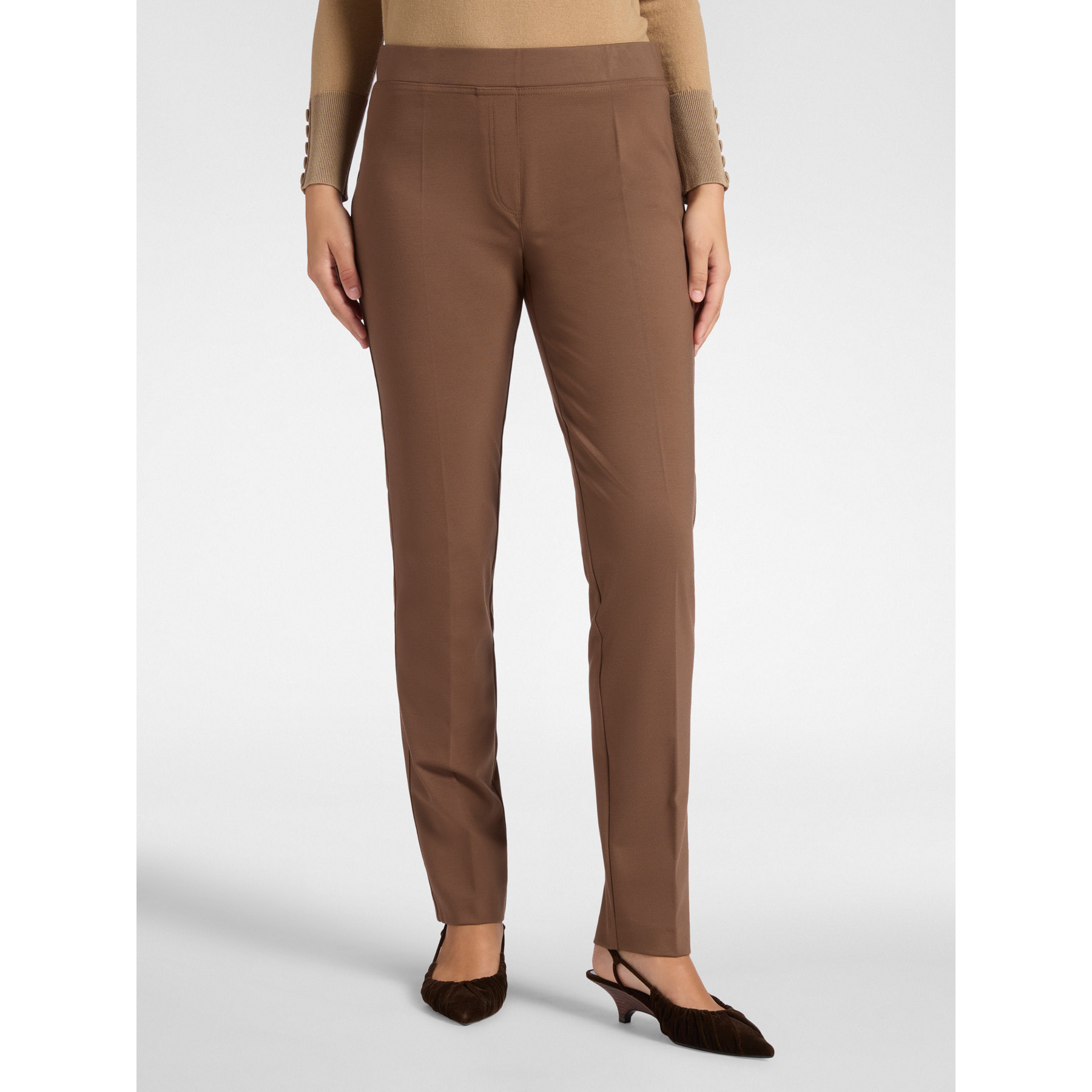 Elena Mirò - Pantaloni pull on in punto Milano - Marrone