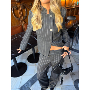 Chaqueta de traje con raya diplomática de mujer