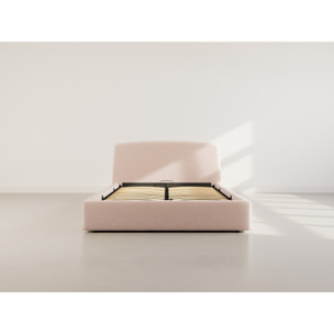 Juliette - lit coffre - 160x200 cm - en tissu bouclette - Beige