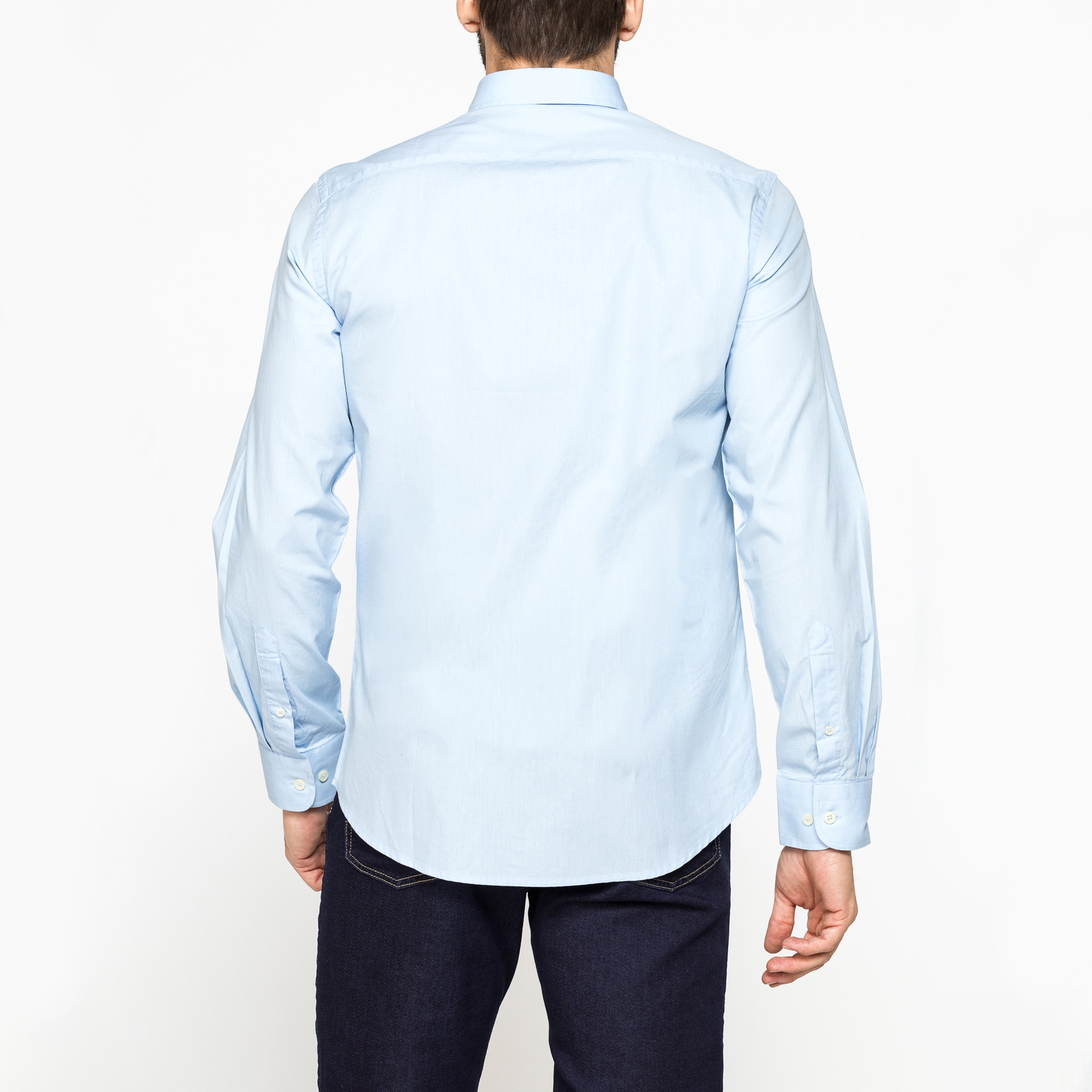 CAMICIA FANTASIA TINTO FILO CON COLLO BUTTON-DOWN