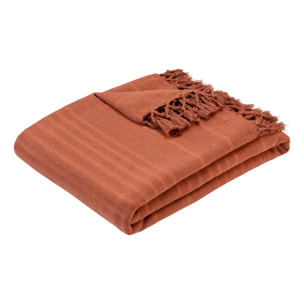 Jeté de lit Anjali 220x160 terracotta en coton