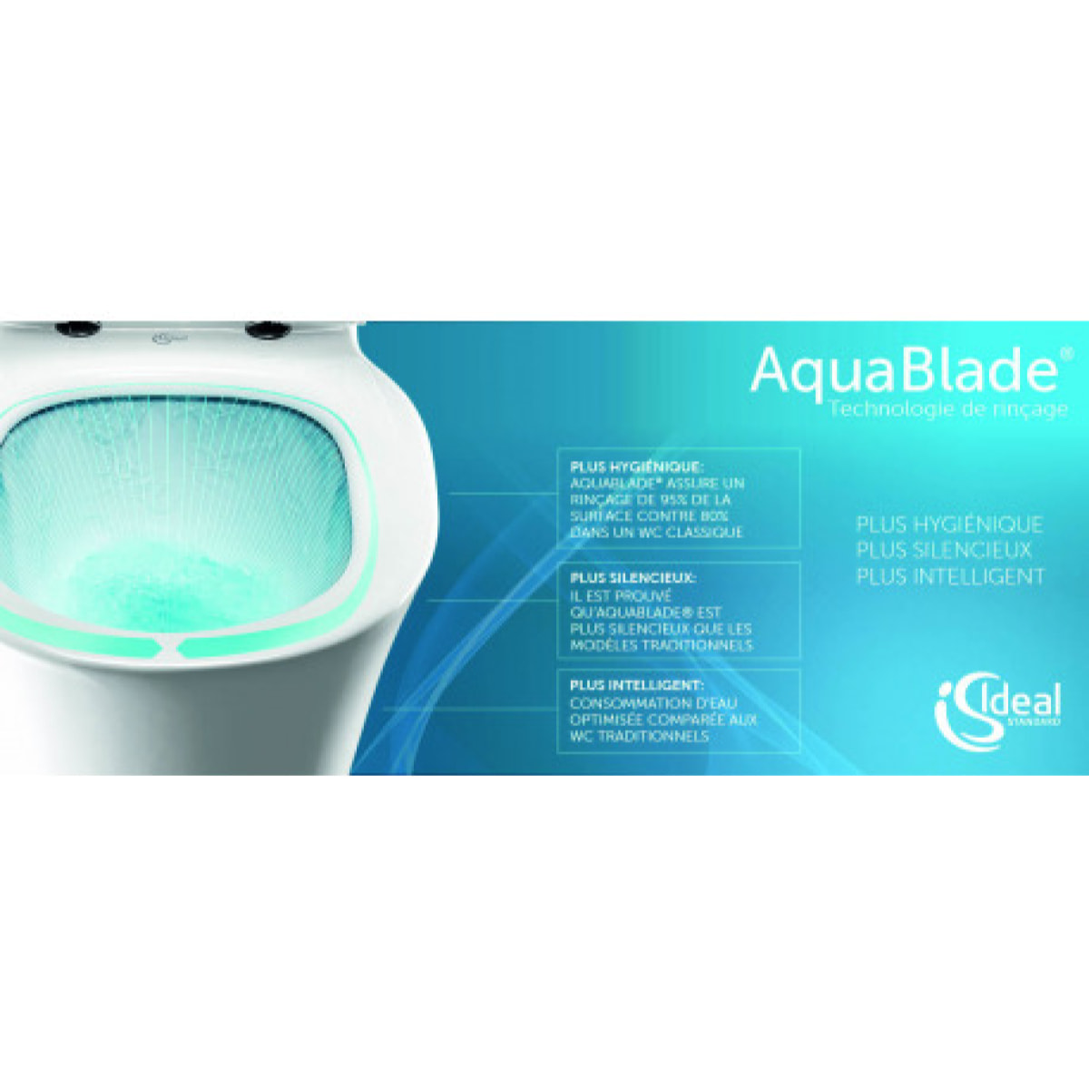 Pack WC Bâti autoportant + WC Ideal Standard Tesi Aquablade sans bride + Plaque Chrome mat (SMART-Tesi-572)