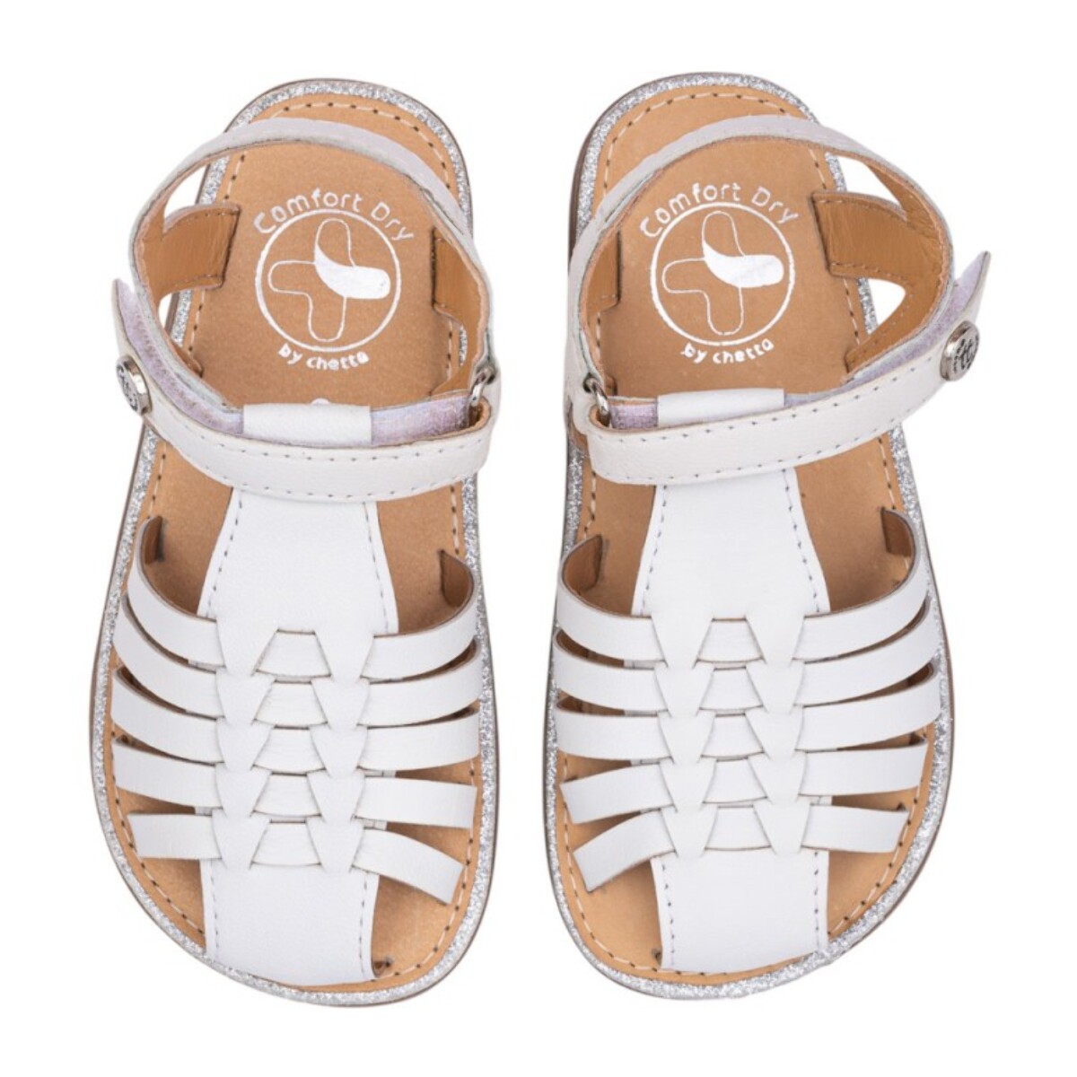 SANDALIA BAREFOOT PIEL CHETTO CANGREJERA TRENZADA BLANCO