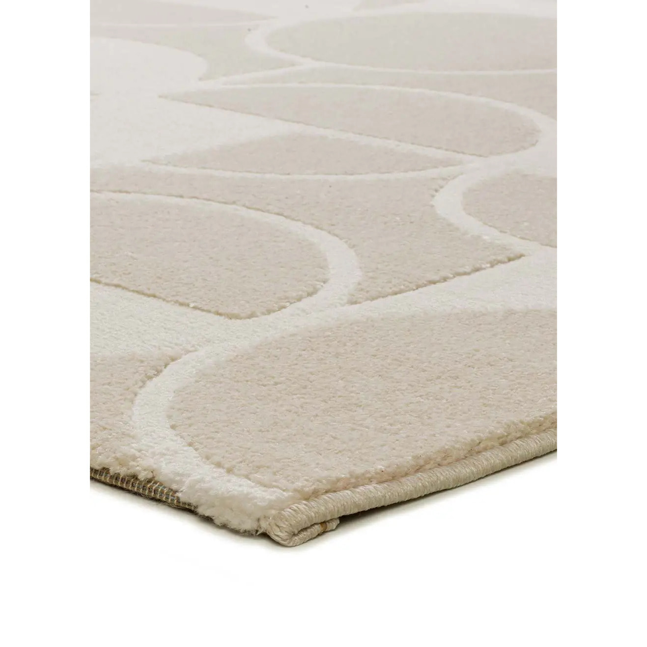 FLORA Alfombra geométrica con relieve en tonos blanco y beige, varias medidas disponibles