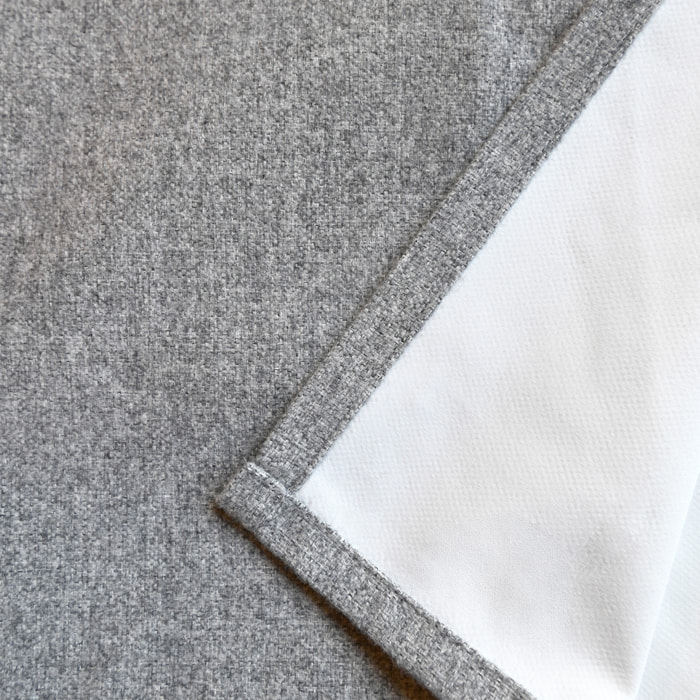 Rideau occultant aspect flanelle enduit - Gris