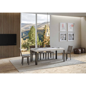 Tavolo allungabile 80x160/244 cm Linea bianco frassino telaio Antracite