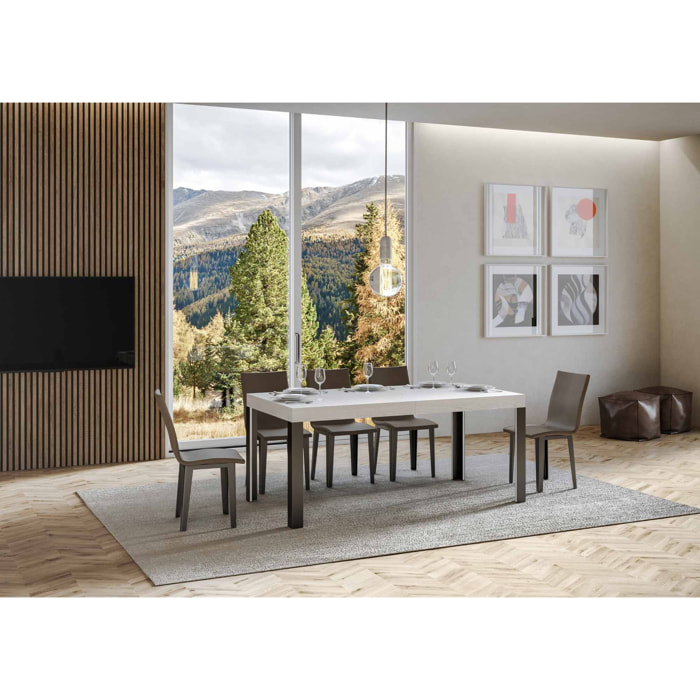 Tavolo allungabile 80x160/244 cm Linea bianco frassino telaio Antracite