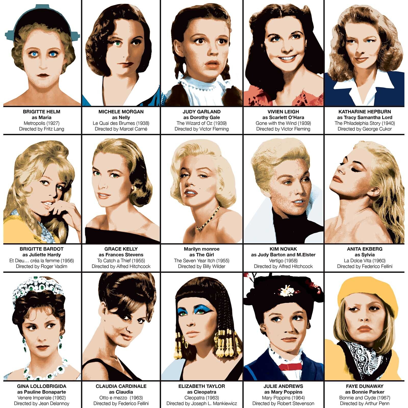 Affiche - Legendary actresses chronology - Olivier Bourdereau