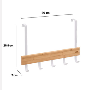 Patères accroches portes Blanc Naturéo