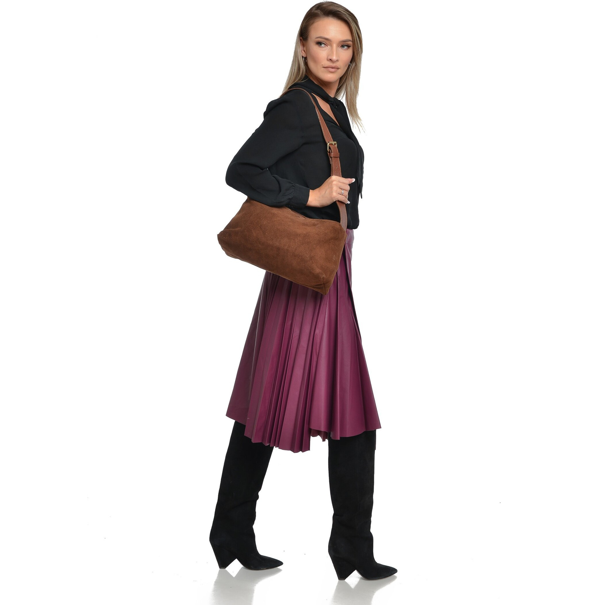 Borsa a tracolla Anna Luchini Marrone