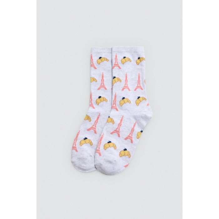 Confezione da 4 calzini stampati per bambini Bonjour